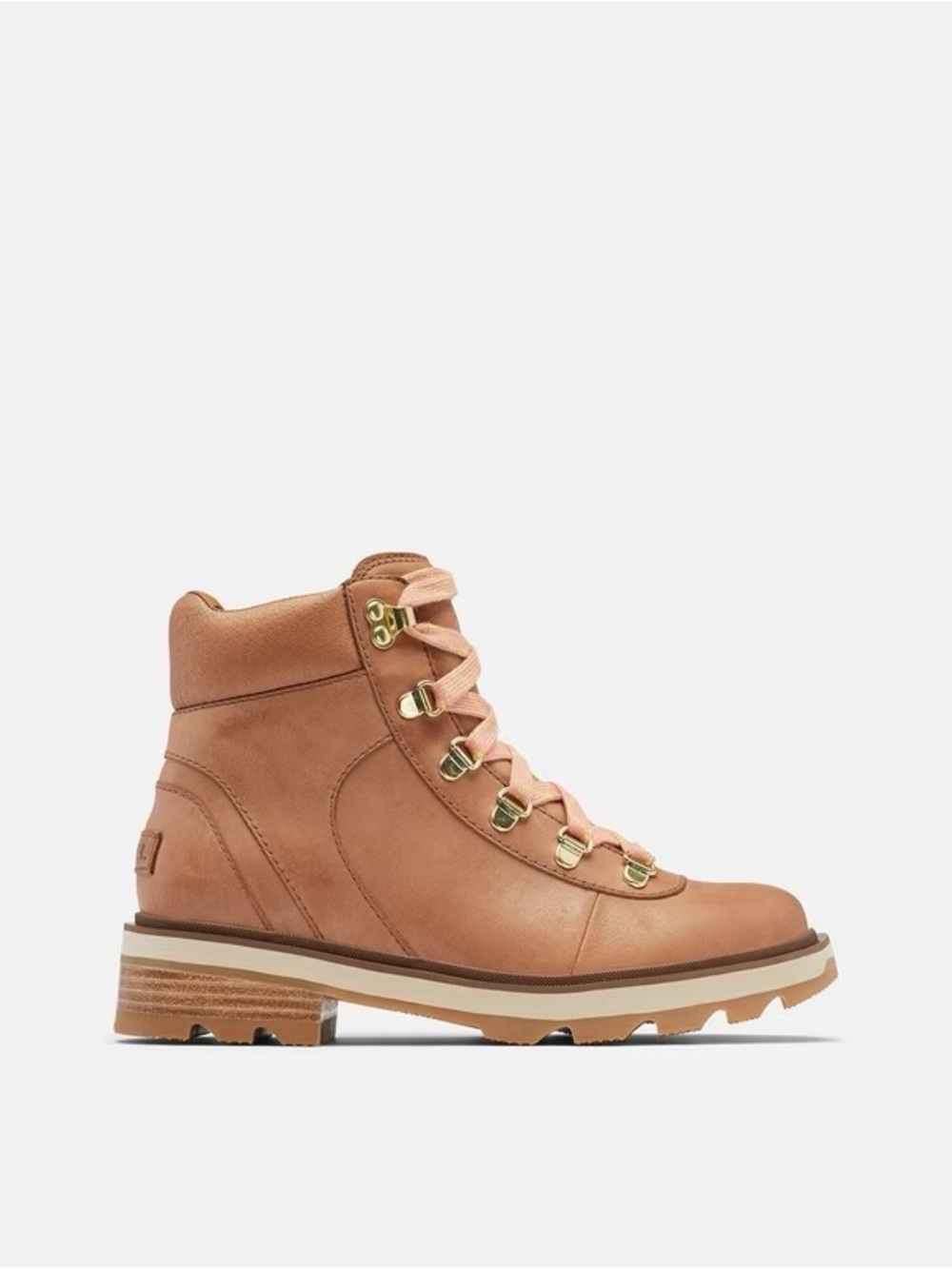 Sorel Lace-Up Hiking Boot in Tan with Gold Hardware